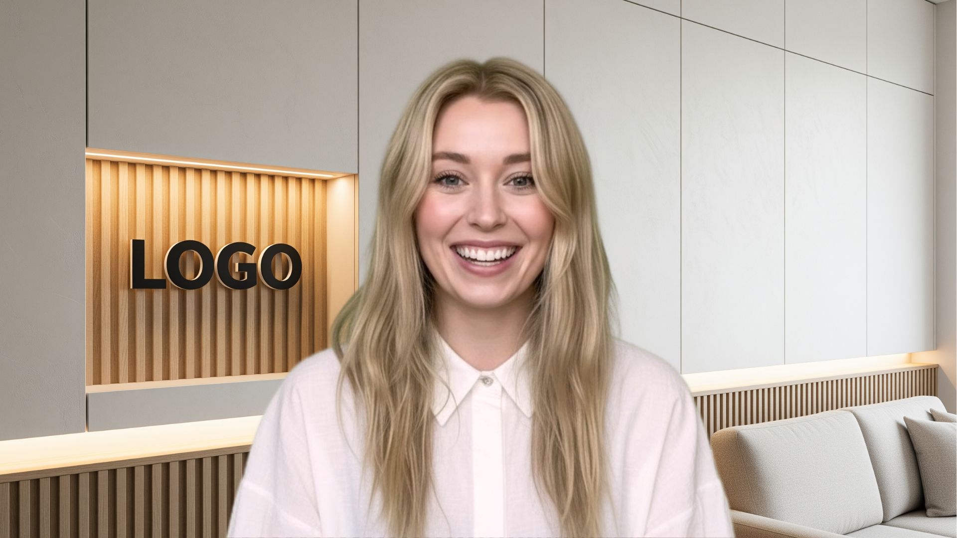 Professional branded background with logo