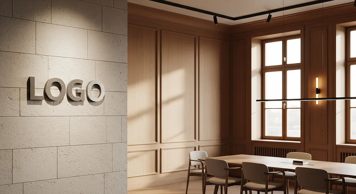 Zurich University Boutique Meeting Room Branded Virtual Office Background with Company Logo - Legal