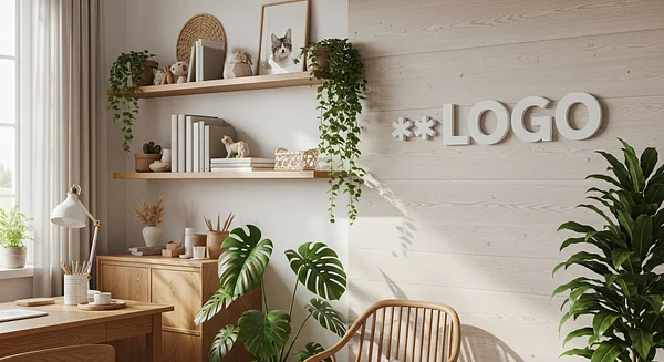 Veterinarian Natural Home Office Professional Virtual Office Background for Video Calls - Boardroom