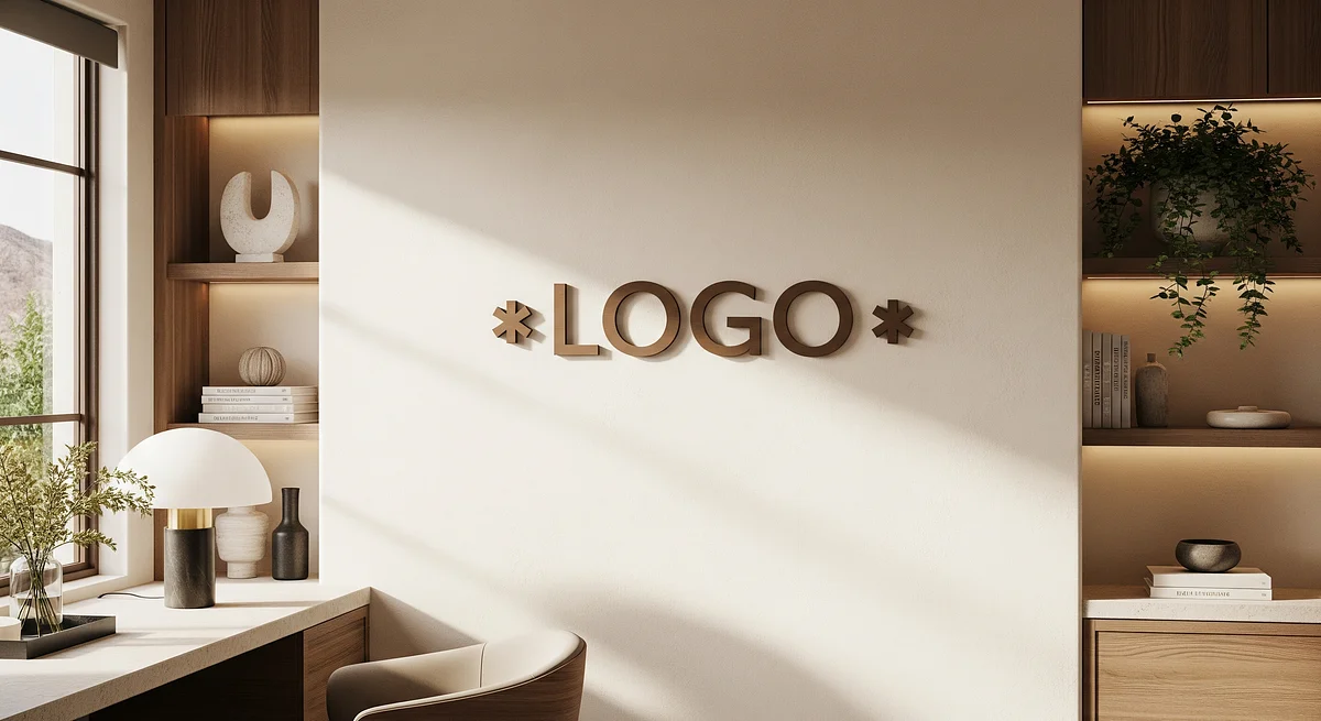 Arizona Wellness High-End Study Branded Virtual Office Background with Company Logo - Elegant