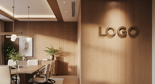 Therapist Premium Boardroom Branded Virtual Office Background with Company Logo - Healthcare