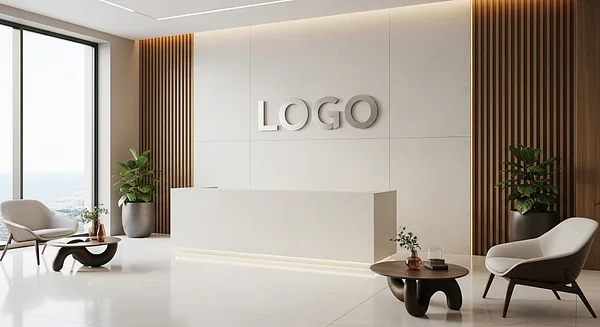 Monaco Architect Contemporary Reception Professional Virtual Office Background for Video Calls - Modern