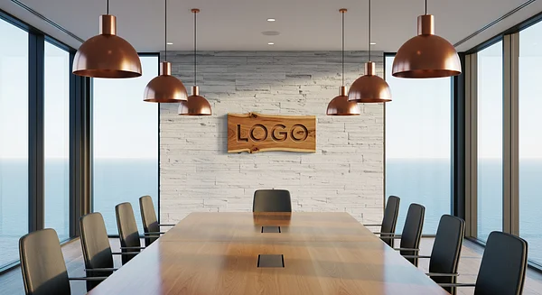 Copperleaf Oceanside Boardroom Professional Virtual Office Background for Video Calls - Corporate