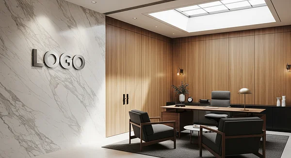 Marble Juniper Strategy Loft Professional Virtual Office Background for Video Calls - Executive