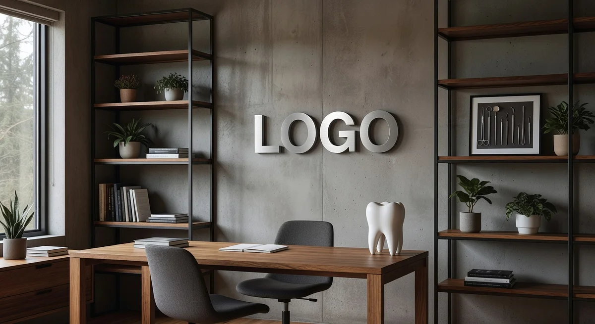 Portland Dental Industrial Home Office Branded Virtual Office Background with Company Logo - Real Estate