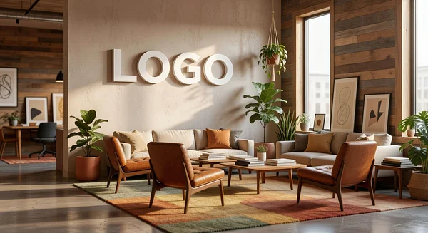 Creative Agency Warm Creative Space Professional Virtual Office Background for Video Calls - Modern