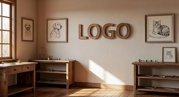 Veterinarian Traditional Studio Branded Virtual Office Background with Company Logo - Real Estate