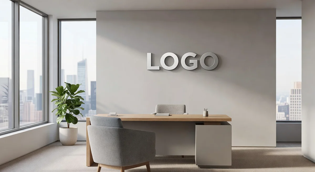 New York Psychologist Minimalist Office Branded Virtual Office Background with Company Logo - Startup