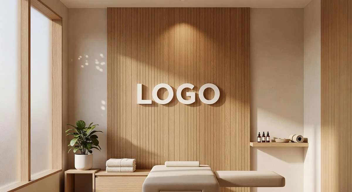 Chiropractor Cozy Suite Branded Virtual Office Background with Company Logo - Technology