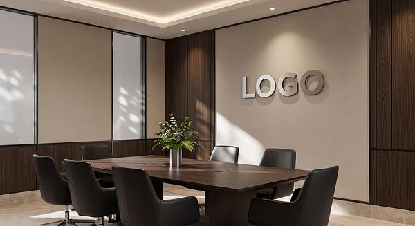 Legal Transitional Meeting Room Branded Virtual Office Background with Company Logo - Corporate