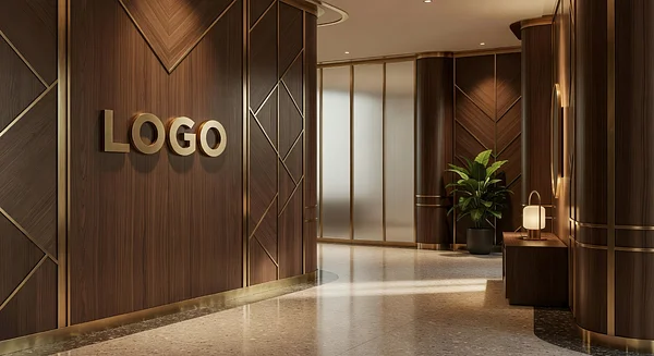 Creative Agency Art Deco Foyer Professional Virtual Office Background for Video Calls - Legal