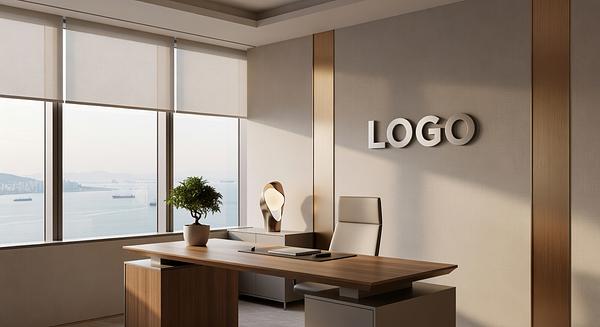 Hong Kong Private Equity Coastal Private Office Branded Virtual Office Background with Company Logo - Modern