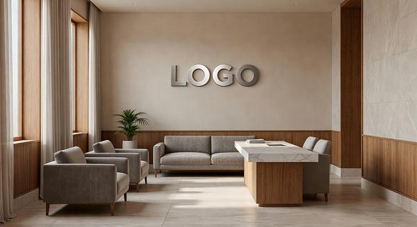 Charleston Physical Therapy High-End Reception Branded Virtual Office Background with Company Logo - Finance