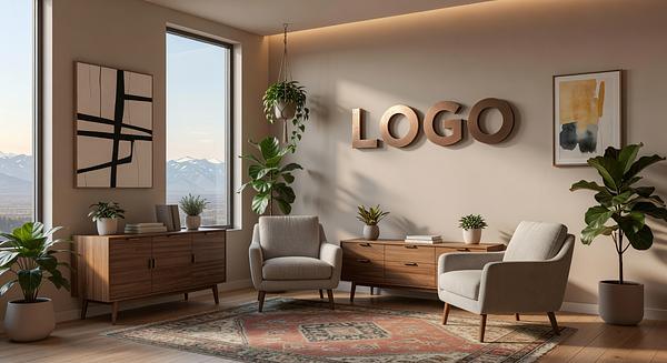 Denver Psychologist Warm Office Branded Virtual Office Background with Company Logo - Creative