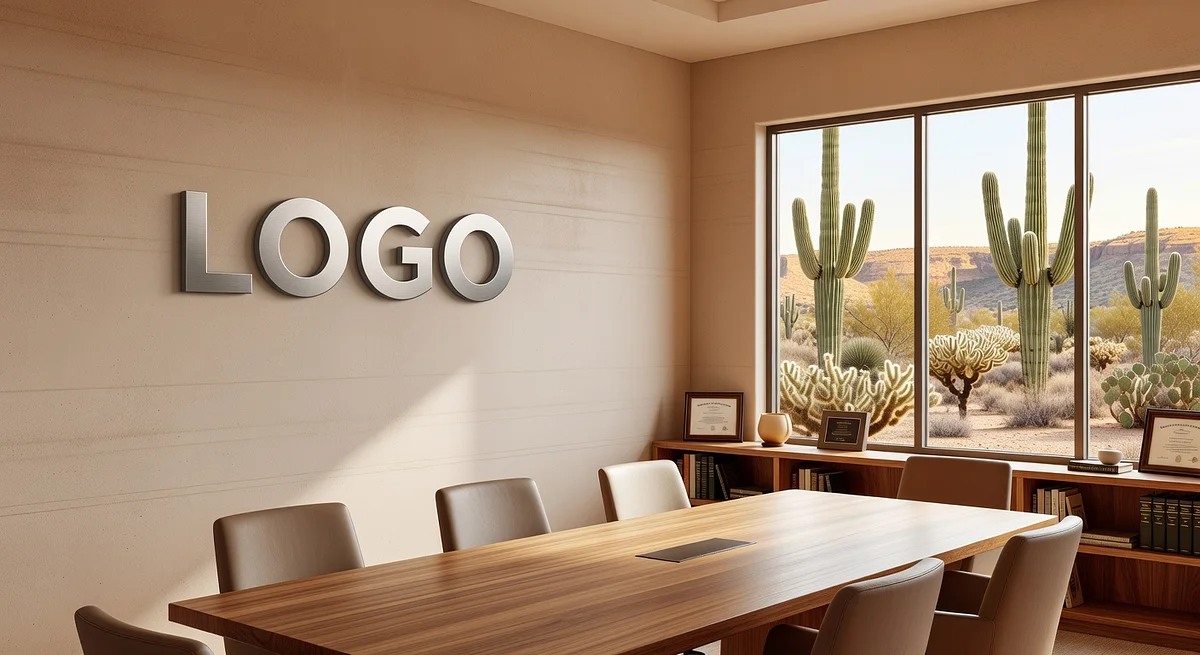 Nevada Doctor Homey Boardroom Branded Virtual Office Background with Company Logo - Startup