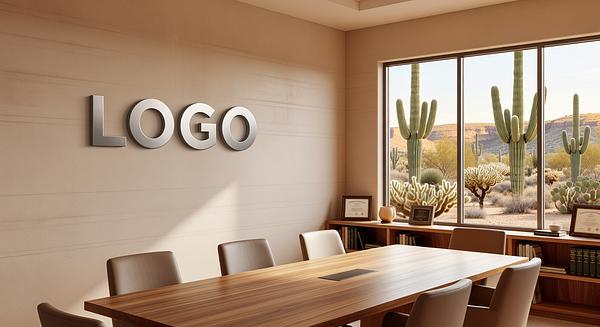 Nevada Doctor Homey Boardroom Branded Virtual Office Background with Company Logo - Startup