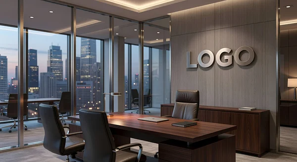 Strategy Urban Private Office Professional Virtual Office Background for Video Calls - Industrial