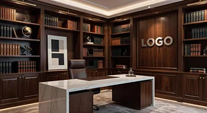 Corporate Law High-End Den Modern Virtual Office Background