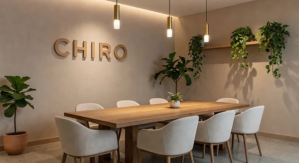 Chiropractor Earthy Conference Room Professional Virtual Office Background for Video Calls - Studio