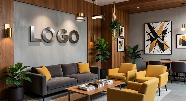 Marketing Agency Artistic Lounge Professional Virtual Office Background for Video Calls - Corporate