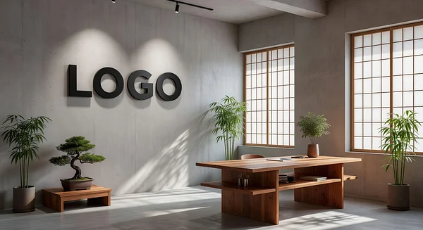 Portland Advertising Japanese Zen Design Lab Professional Virtual Office Background for Video Calls - Office