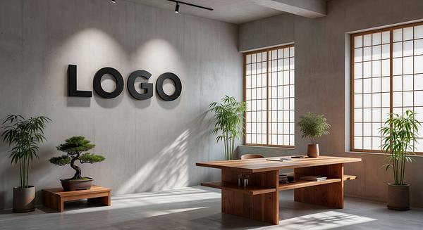 Portland Advertising Japanese Zen Design Lab Branded Virtual Office Background with Company Logo - Legal