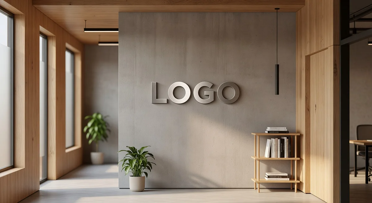 Portland Tech Startup Scandinavian Study Branded Virtual Office Background with Company Logo - Startup