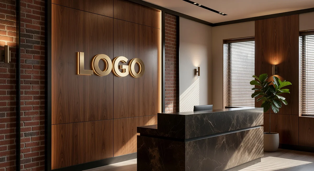 Nashville Legal Executive Reception Branded Virtual Office Background with Company Logo - Technology