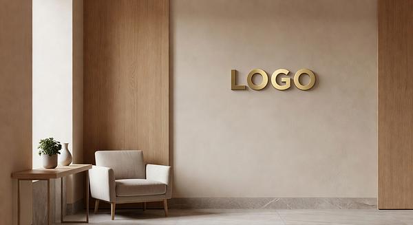 Therapist Boutique Lobby Branded Virtual Office Background with Company Logo - Office