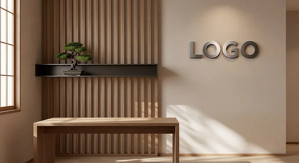 SaaS Japanese Zen Den Professional Virtual Office Background for Video Calls - Elegant