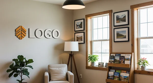 Small Town Realty Office Professional Virtual Office Background for Video Calls - Office