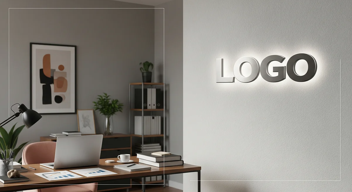 Professional Consultant Workspace Branded Virtual Office Background with Company Logo - Consulting