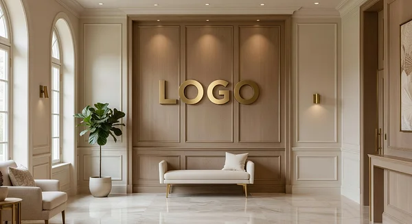 Charleston Luxury Real Estate Transitional Lobby Professional Virtual Office Background for Video Calls - Minimalist