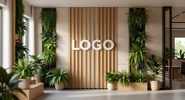 HR Biophilic Design Lab Professional Virtual Office Background for Video Calls - Industrial