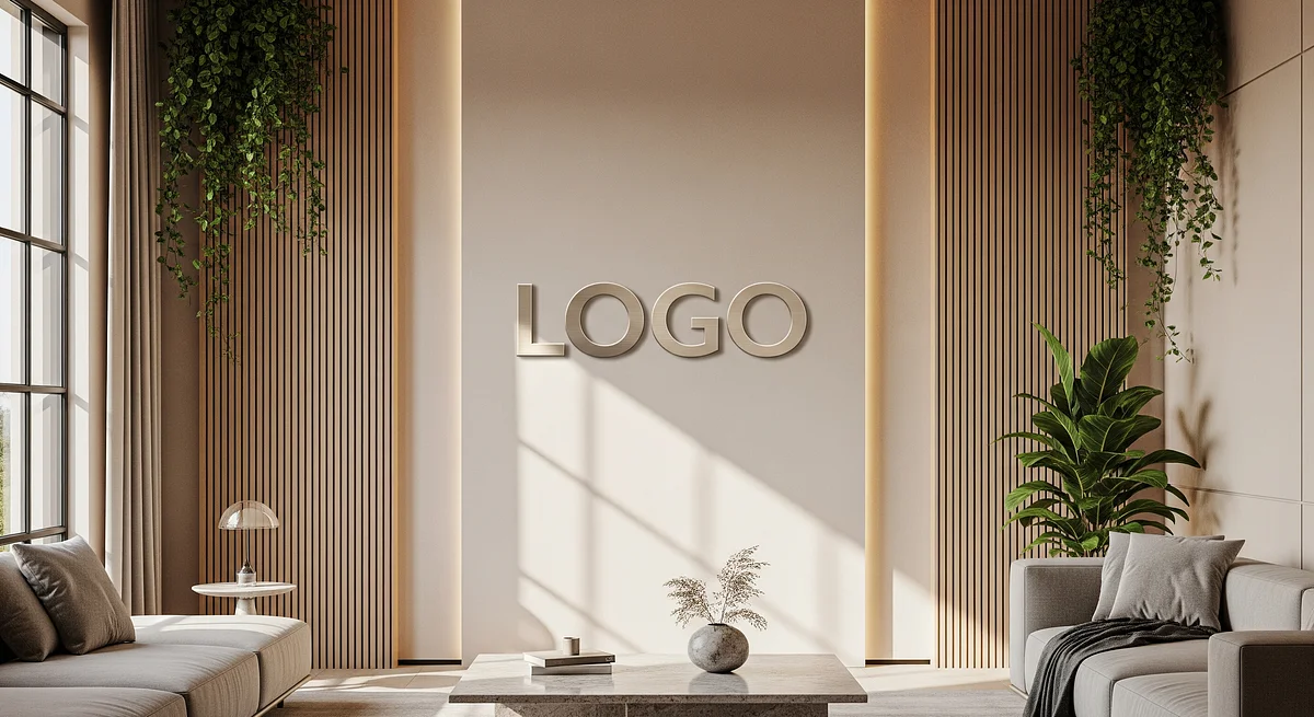 Luxury Real Estate Natural Studio Branded Virtual Office Background with Company Logo - Executive