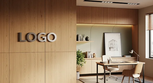 Property Management Comfortable Studio Professional Virtual Office Background for Video Calls - Industrial