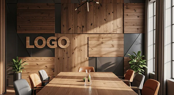 Strategy Rustic Conference Room Professional Virtual Office Background for Video Calls - Industrial