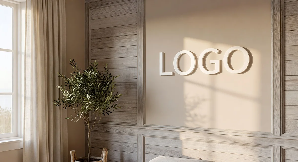 Hamptons Wellness Classic Suite Branded Virtual Office Background with Company Logo - Real Estate