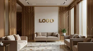 SaaS Art Deco Waiting Room Consulting Virtual Office Background