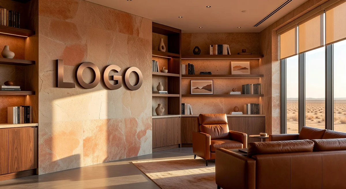 Arizona Marketing Agency Luxurious Study Branded Virtual Office Background with Company Logo - Legal