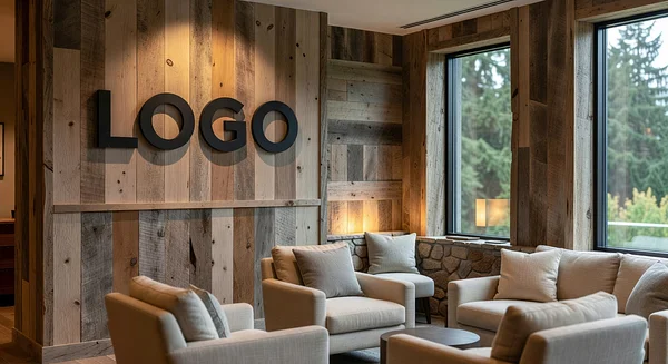 Seattle HR Farmhouse Reception Professional Virtual Office Background for Video Calls - Consulting