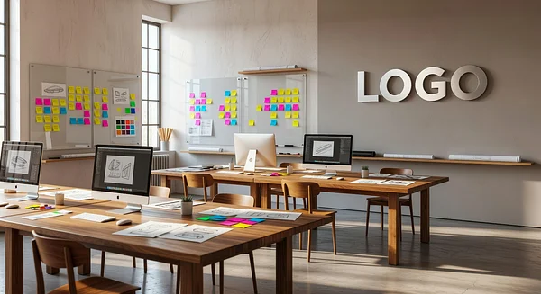 Design Studio Inviting War Room Professional Virtual Office Background for Video Calls - Modern