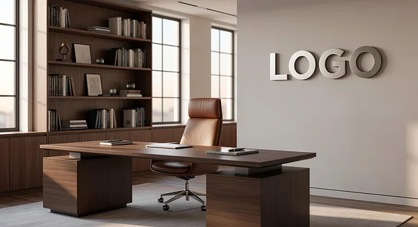 Consultant Transitional Executive Office Professional Virtual Office Background for Video Calls - Vintage