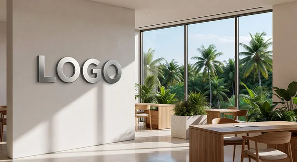 Commercial Real Estate Tropical Office Professional Virtual Office Background for Video Calls - Creative