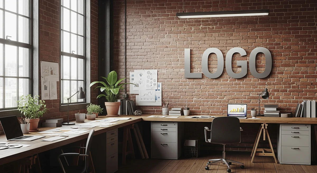 San Francisco Tech Startup Classic Workshop Branded Virtual Office Background with Company Logo - Minimalist