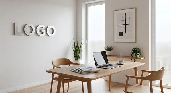 Advertising Scandinavian Private Office Professional Virtual Office Background for Video Calls - Seasonal