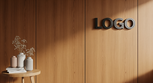 Dream of Wood Branded Virtual Office Background with Company Logo - Corporate