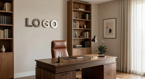 Headhunter Timeless Home Office Professional Virtual Office Background for Video Calls - Vintage