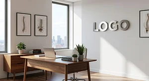 Boston Chiropractor Sophisticated Corner Office Startup Virtual Office Background