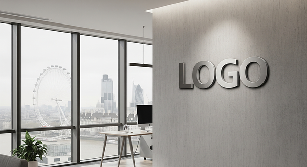 London Eye Office View Branded Virtual Office Background with Company Logo - Real Estate
